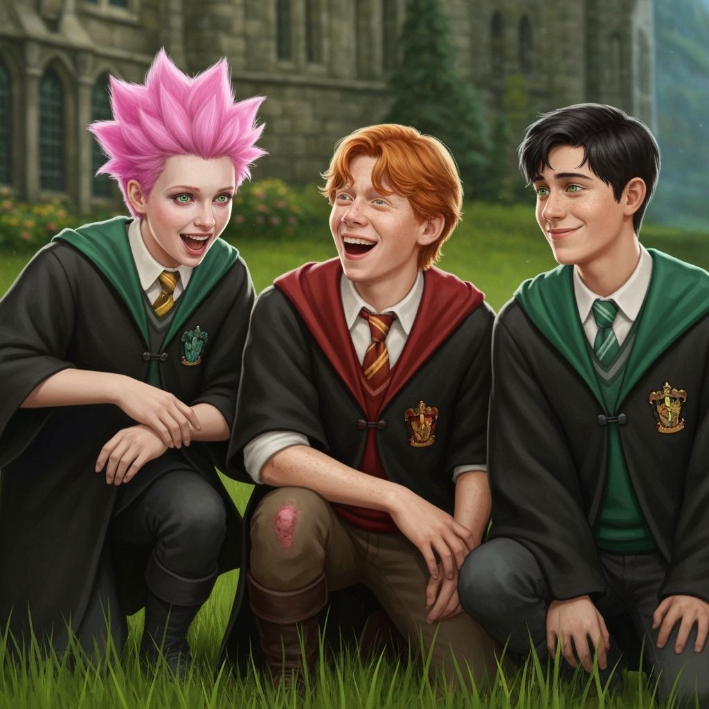 Hogwarts Students Playing: Tonks, Charlie Weasley, and Slyth...