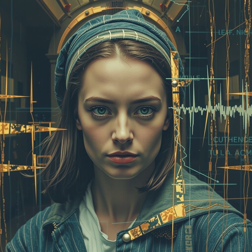 Cyberpunk Portrait in Glitch Art Style