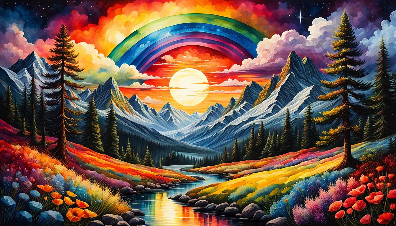 Rainbow Landscape: A Volumetric Masterpiece