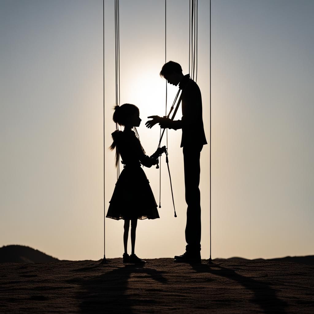 Minimalist Puppet Silhouette: Neo-Primitivism Horror