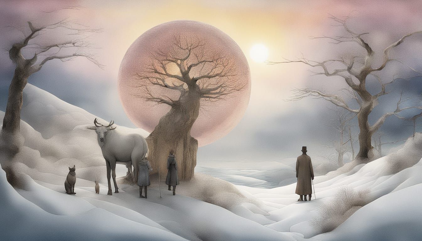 Winter Wonderland in Watercolour and Ink: Dreamy Landscape