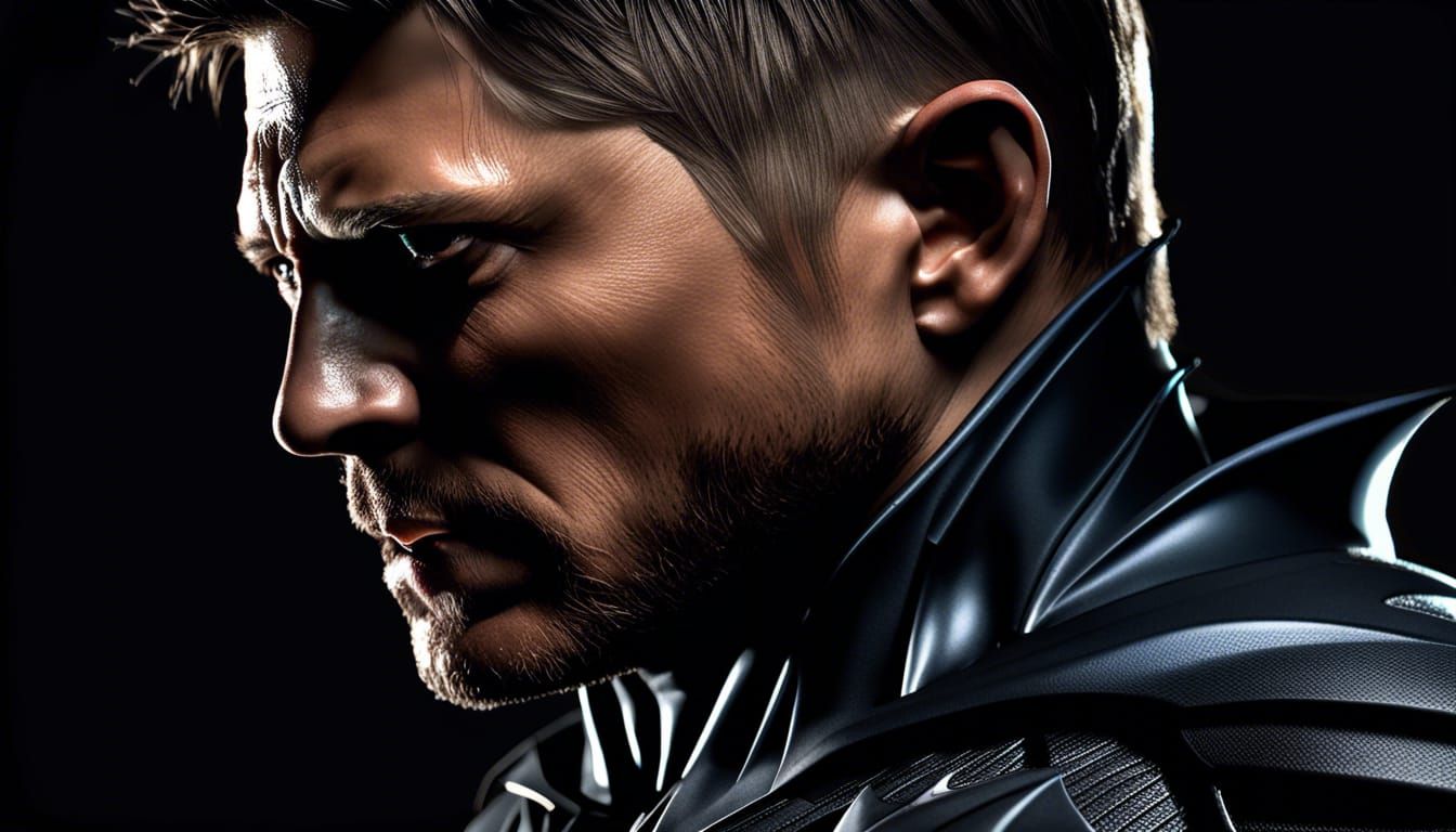 Hyperrealistic Batman Portrait: Jensen Ackles as Dark Knight