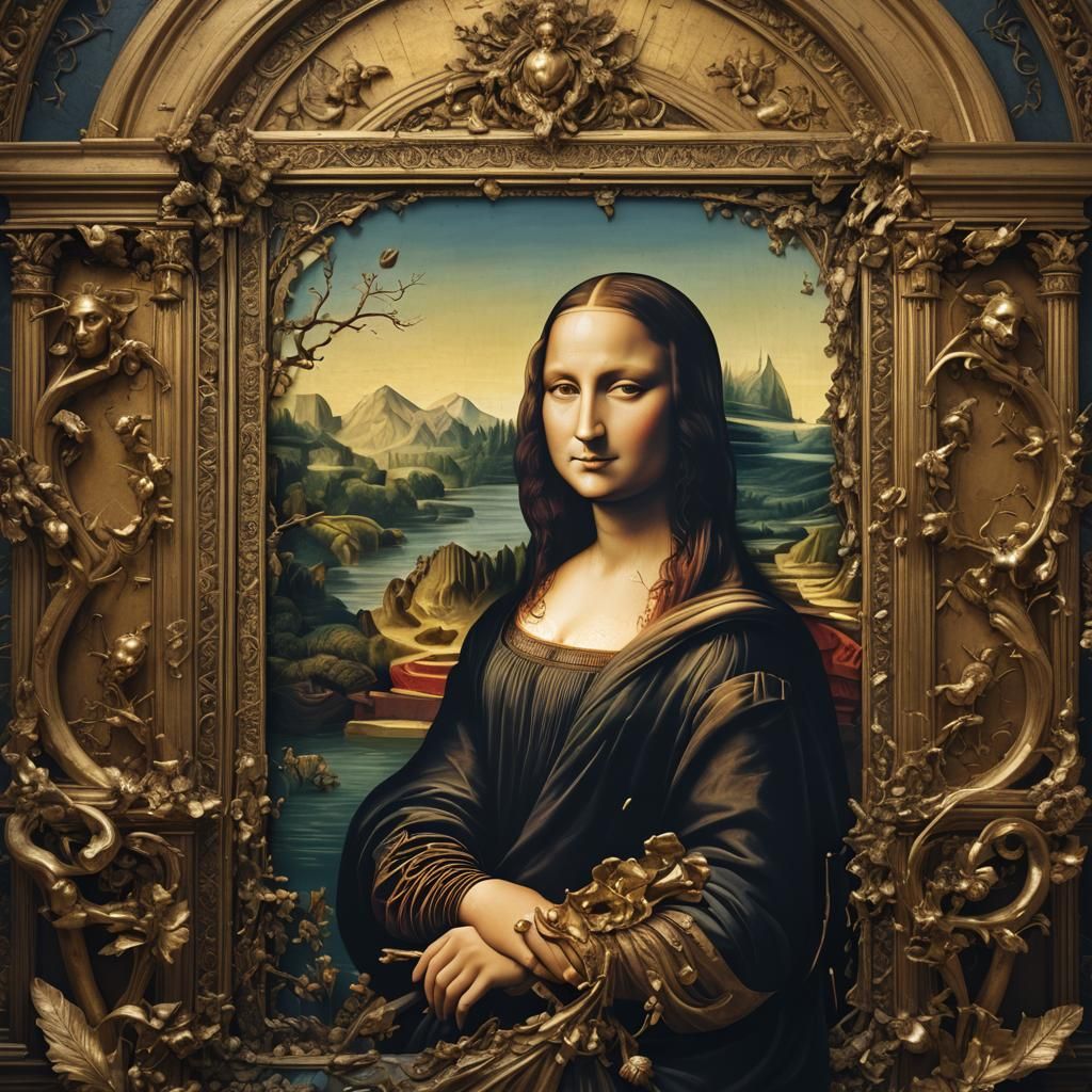 Detailed Matte Painting of the Mona Lisa