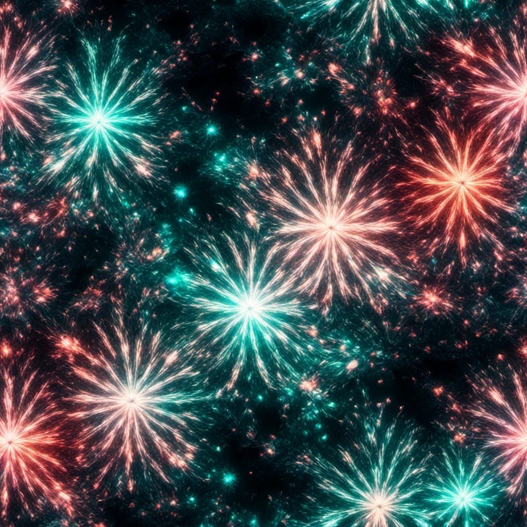 Crystalline Flower Field with Nebula Aurora