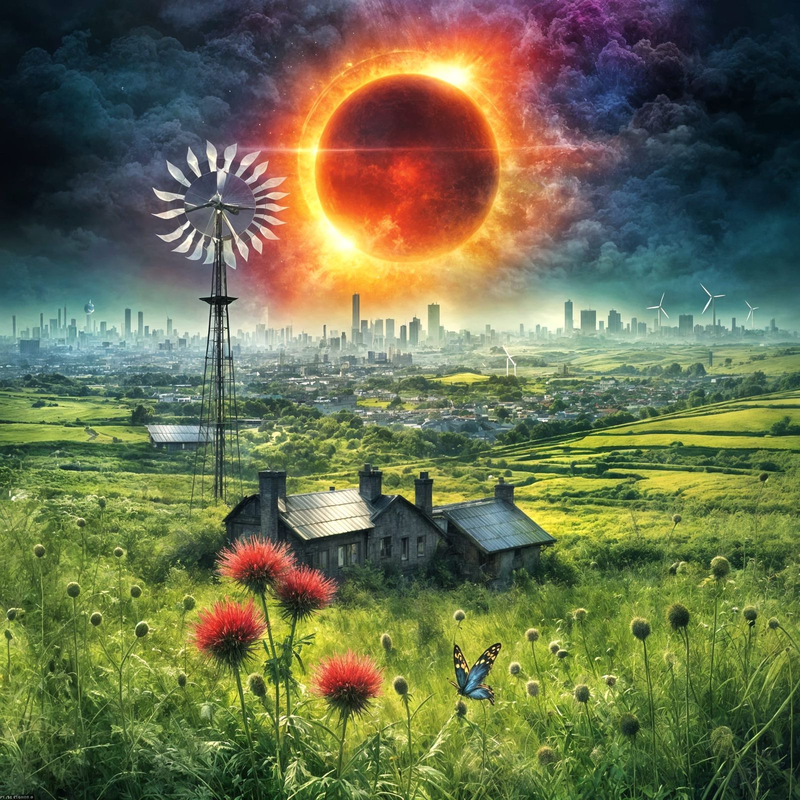 Solunar Utopia: A Vibrant, Vegetalised City in Bloom