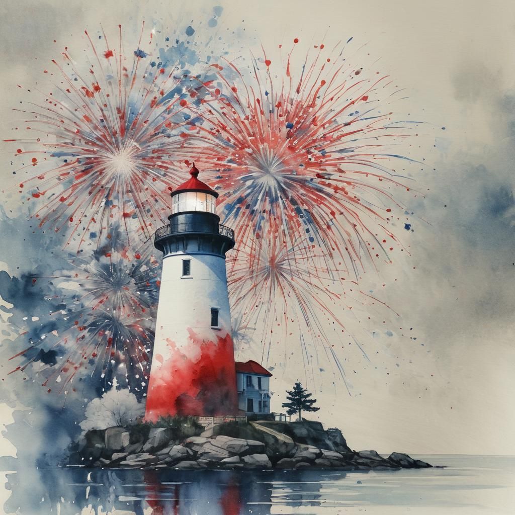 Watercolor Fireworks