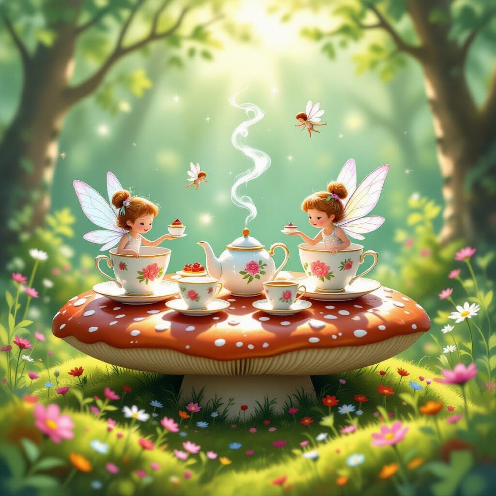 Whimsical Teacup Tea Party in a Fairy Glen