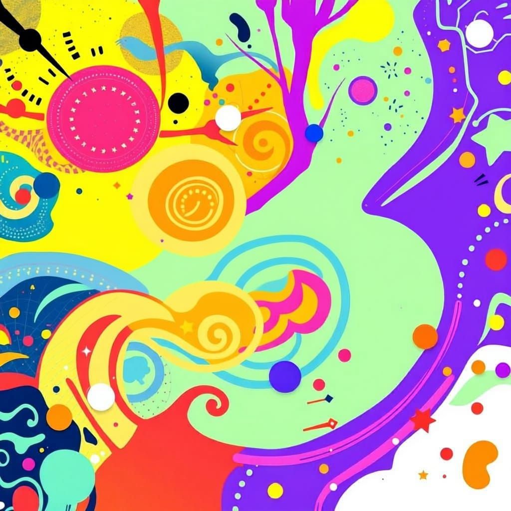 Vibrant Abstract Typography in Pop Art Style