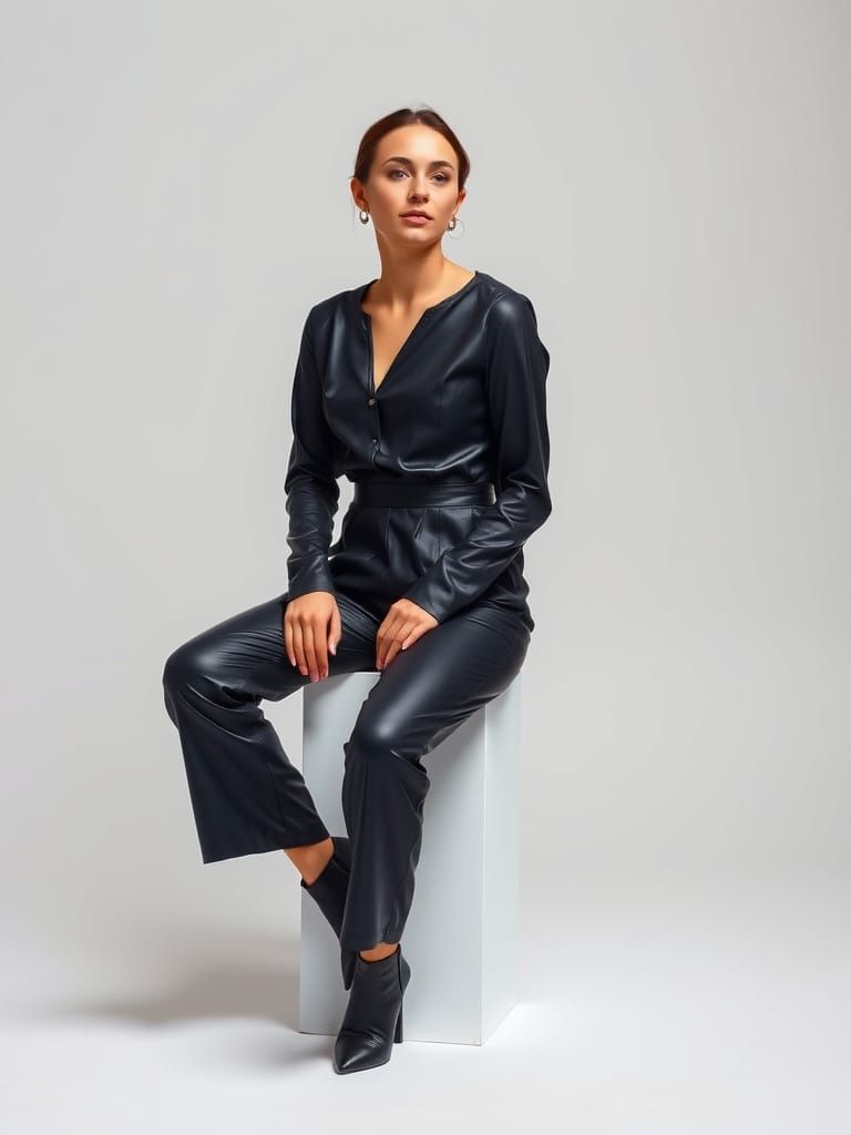 Slavic Woman in Dreamy Studio Portrait