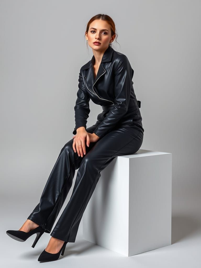 Elegant Slavic Woman in Dreamy Studio Portrait