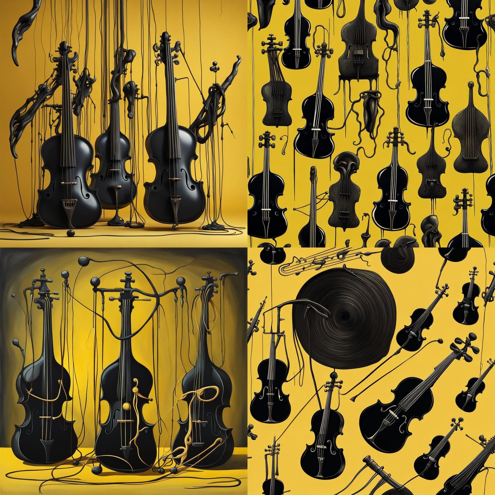 Surreal String Instruments in Dali-esque Style