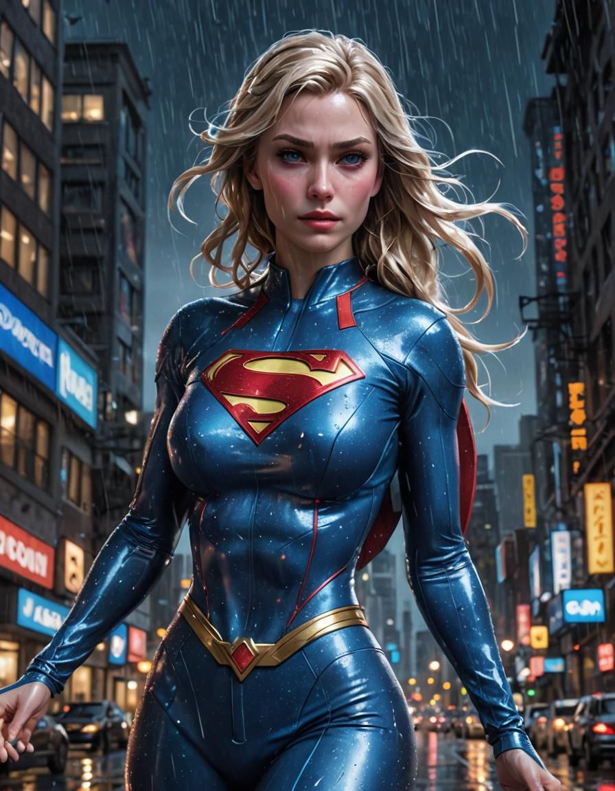 Supergirl in Rain