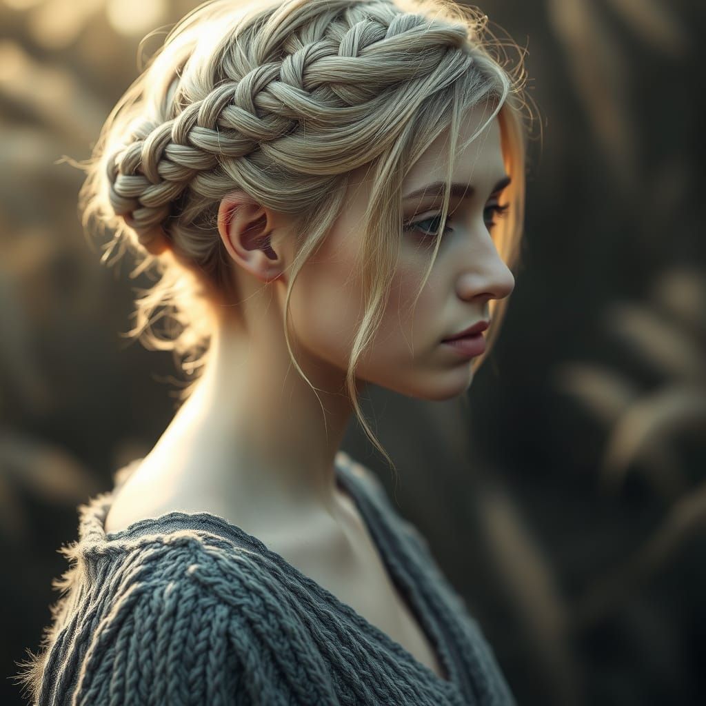 Nordic Braid: Ethereal Digital Portrait