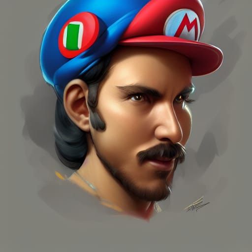 Hyperdetailed Super Mario Portrait in Unreal Engine 5