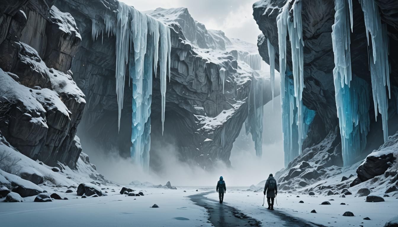 Icy Alien World: Surreal Sci-Fi Landscape