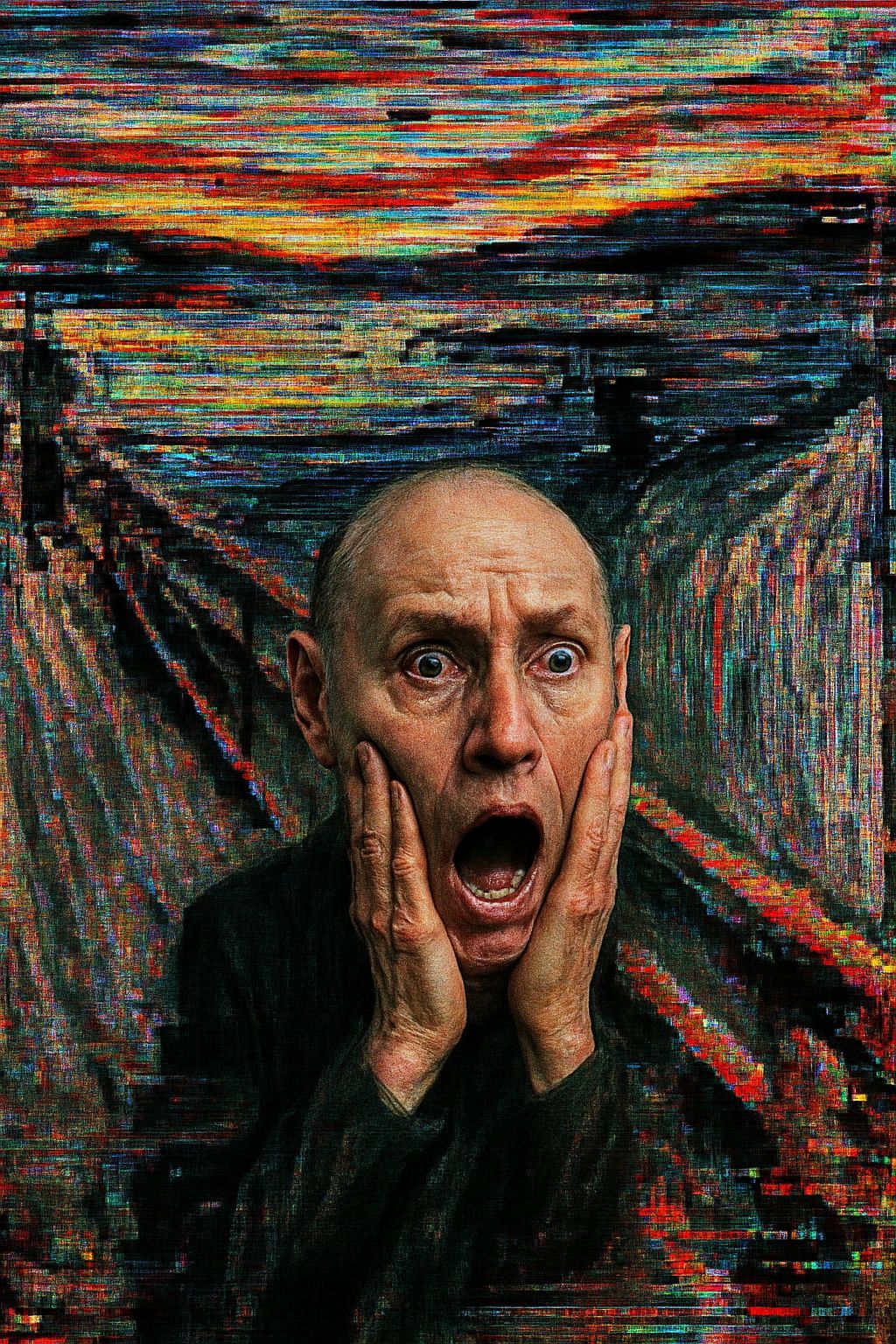 Hyperrealistic Glitch Art Reimagining of The Scream