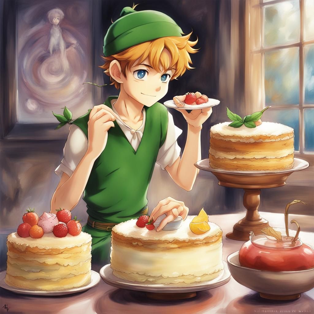 Peter Pan Cake in Anime Style