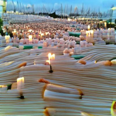 Field of Lit Candles