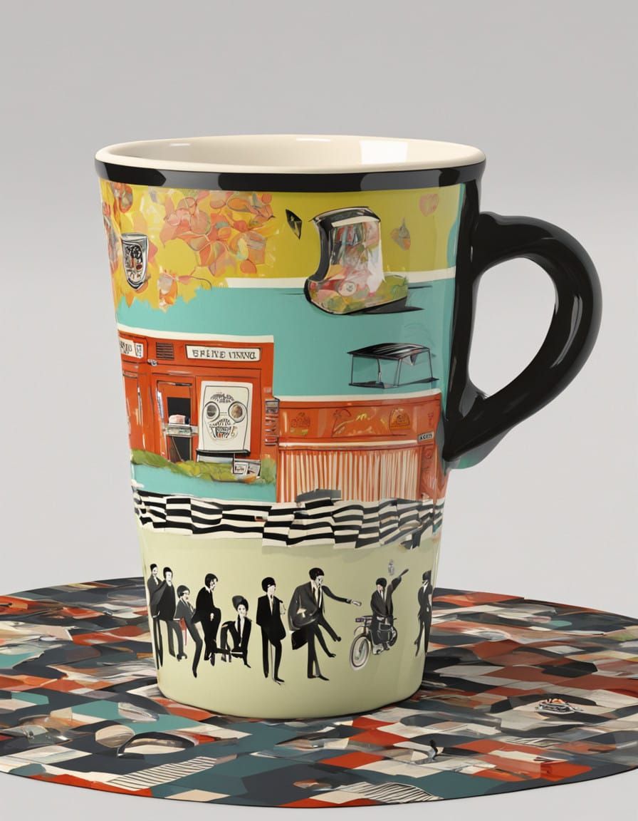 Far Out Latte Cup in Psychedelic Style