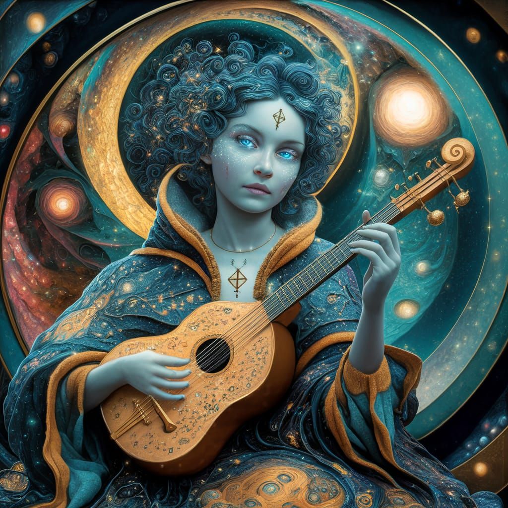 Starlight Bard Portrait in Klimt Style