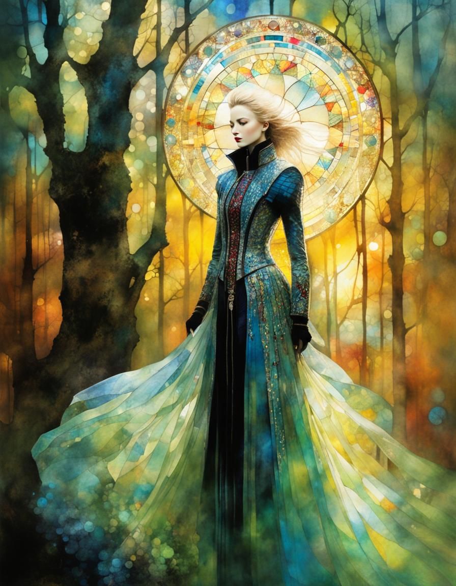 Stained Glass Art Brut Digital Illustration