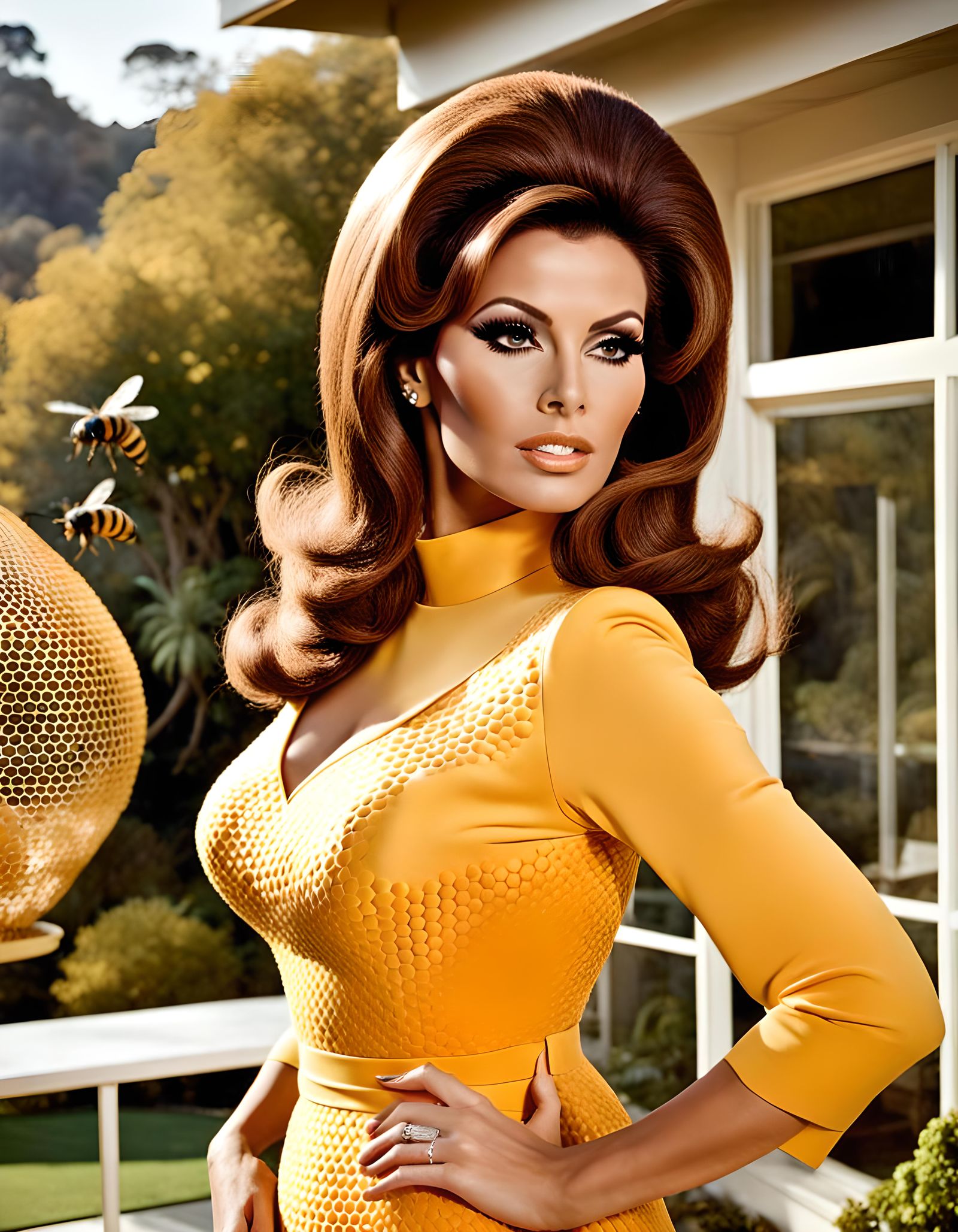 Raquel Welch as a Queen Bee in Retro Style