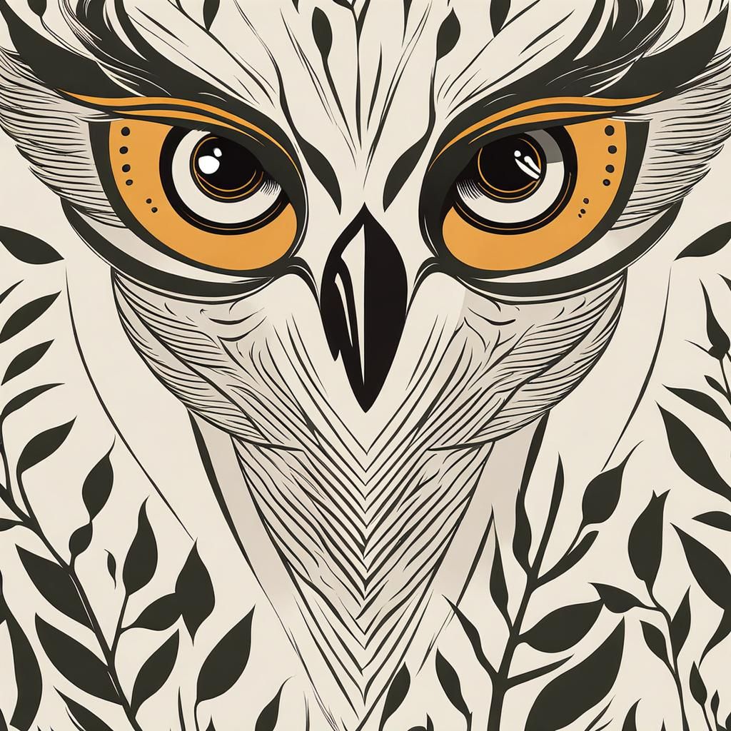 Simple Minimalist Owl Illustration