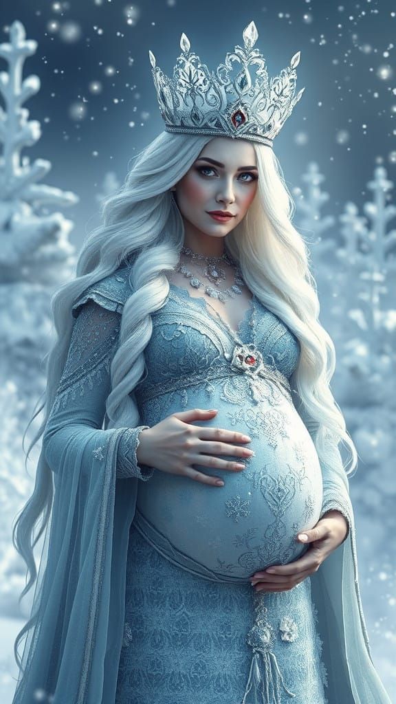 Surreal Winter Goddess Depicted in Hyper-Realistic Style