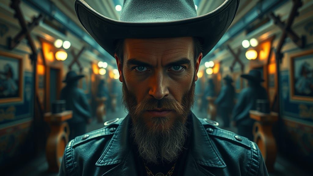 Surreal Mirrored Fantasy Horror in Centralized Color