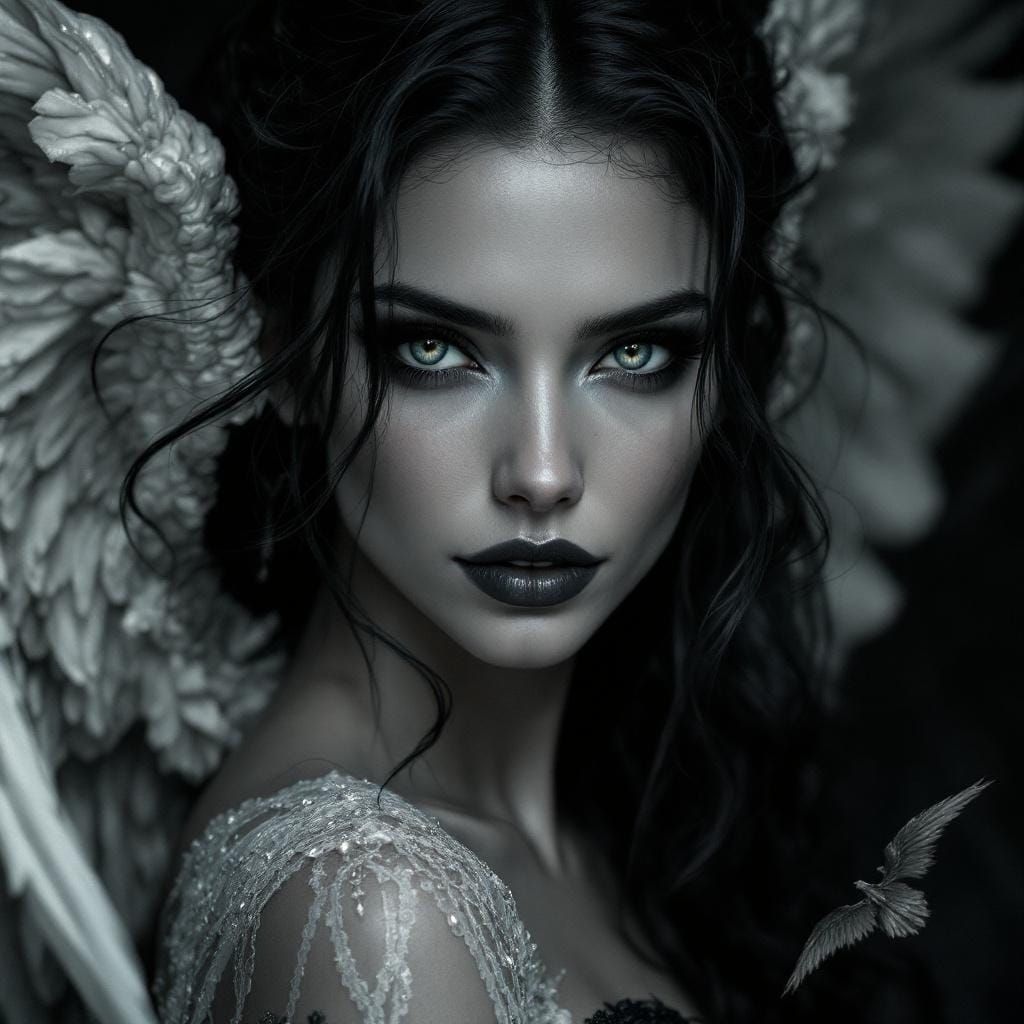 Fallen Angel Lashiel: Celestial Beauty in Shadow