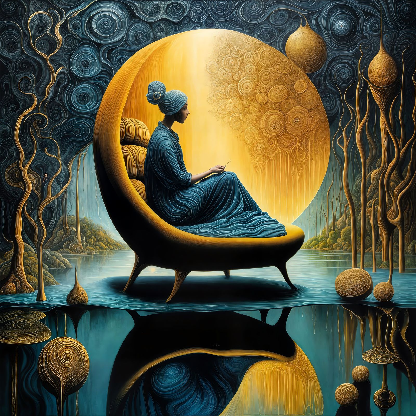 Surrealist Masterpiece: Woman on a Melting Chair