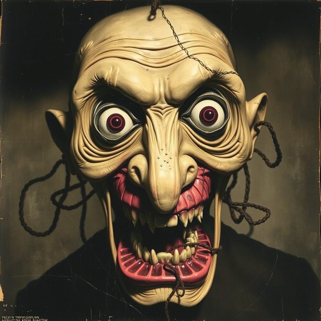 Grotesque Collage of Deformed Figures in Gritty Vintage Styl...