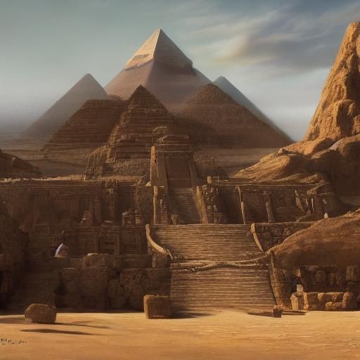 Egyptian Pharaoh in Mystical Temple