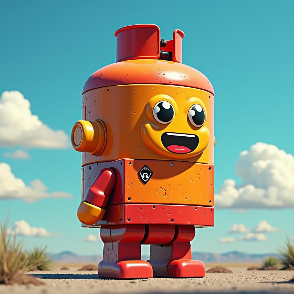 Lego Minifig Propane Tank: Digital Sculpture