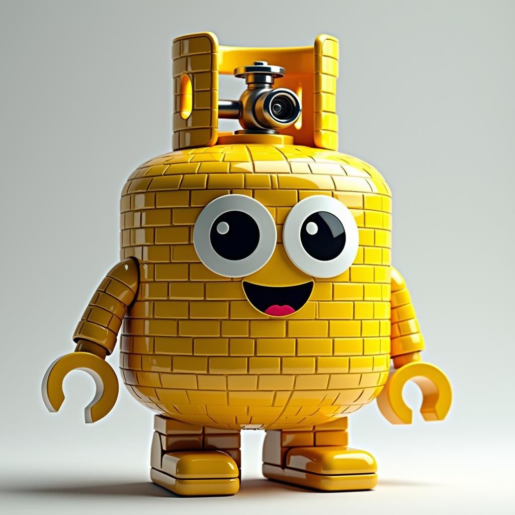 Lego Minifigure Propane Tank in Pop Art Style