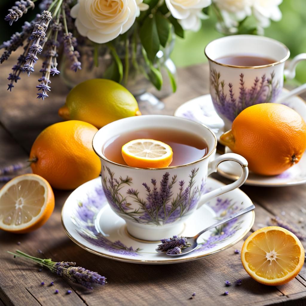 Earl Grey Tea with Bergamot in Country Setting
