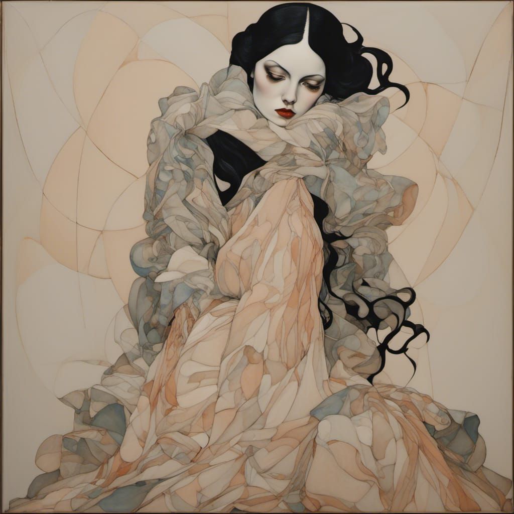 Baroque Peach Gorey Schiele Fusion