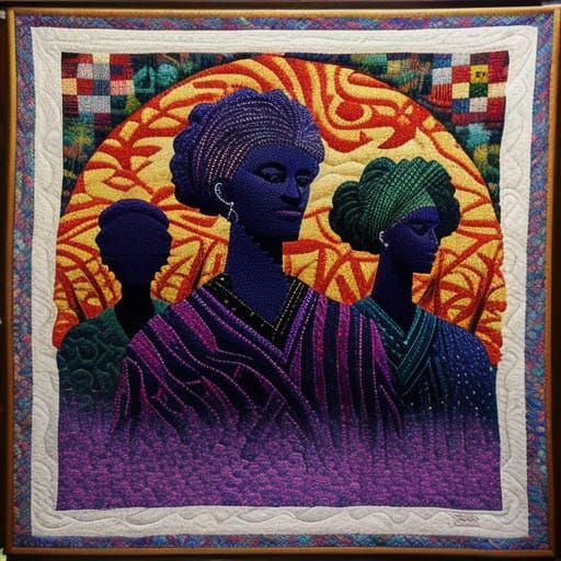 Silhouettes in Needlepoint Art Style