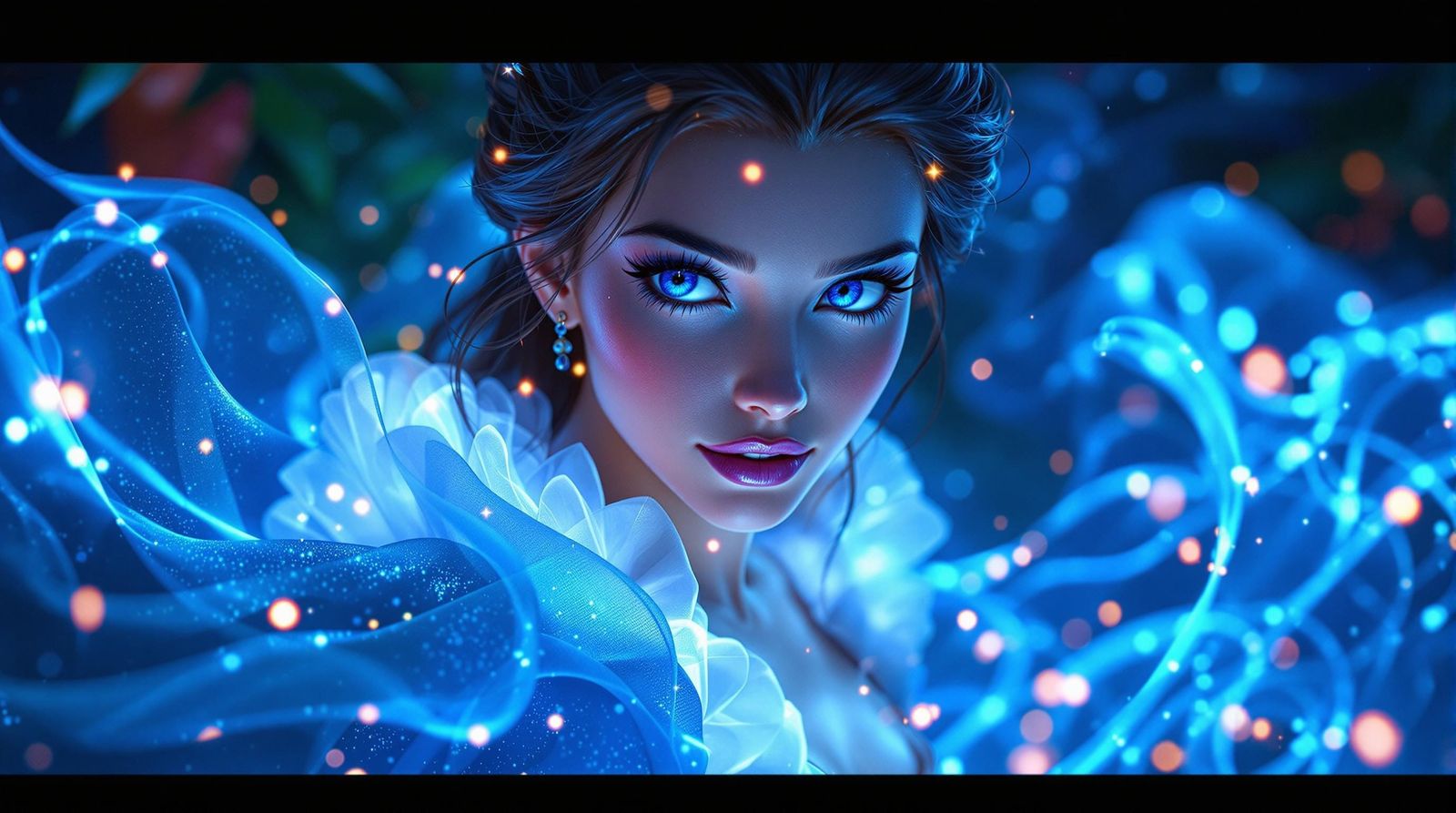 Hyper-Realistic 3D Princess Belle in Blue