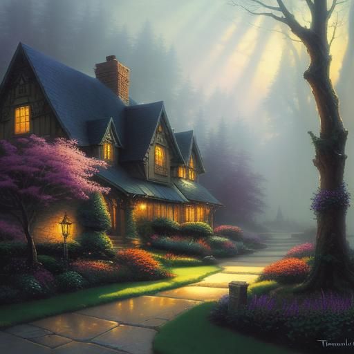 Abstract Light and Shadow in Ethereal Fantasy Style