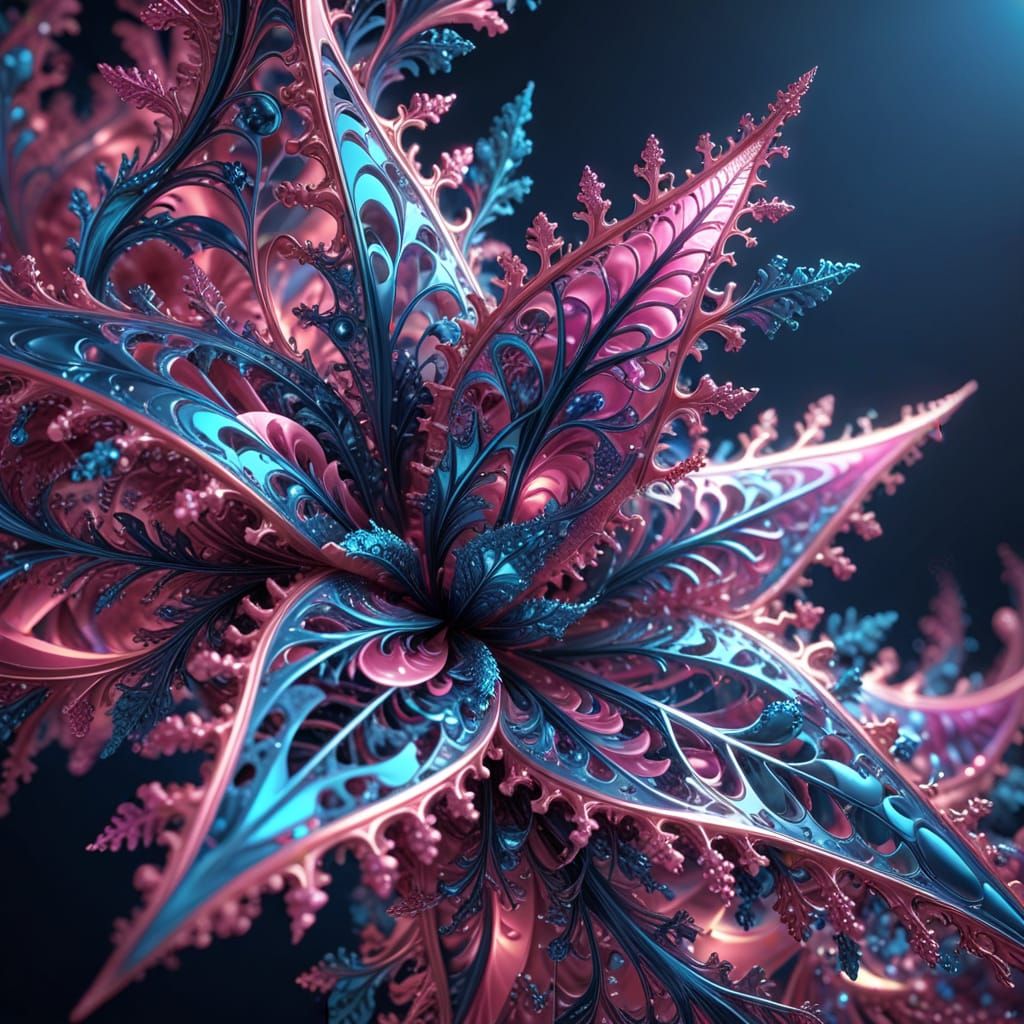 Emergent 3D Fractal Art with Iridescent Gradients