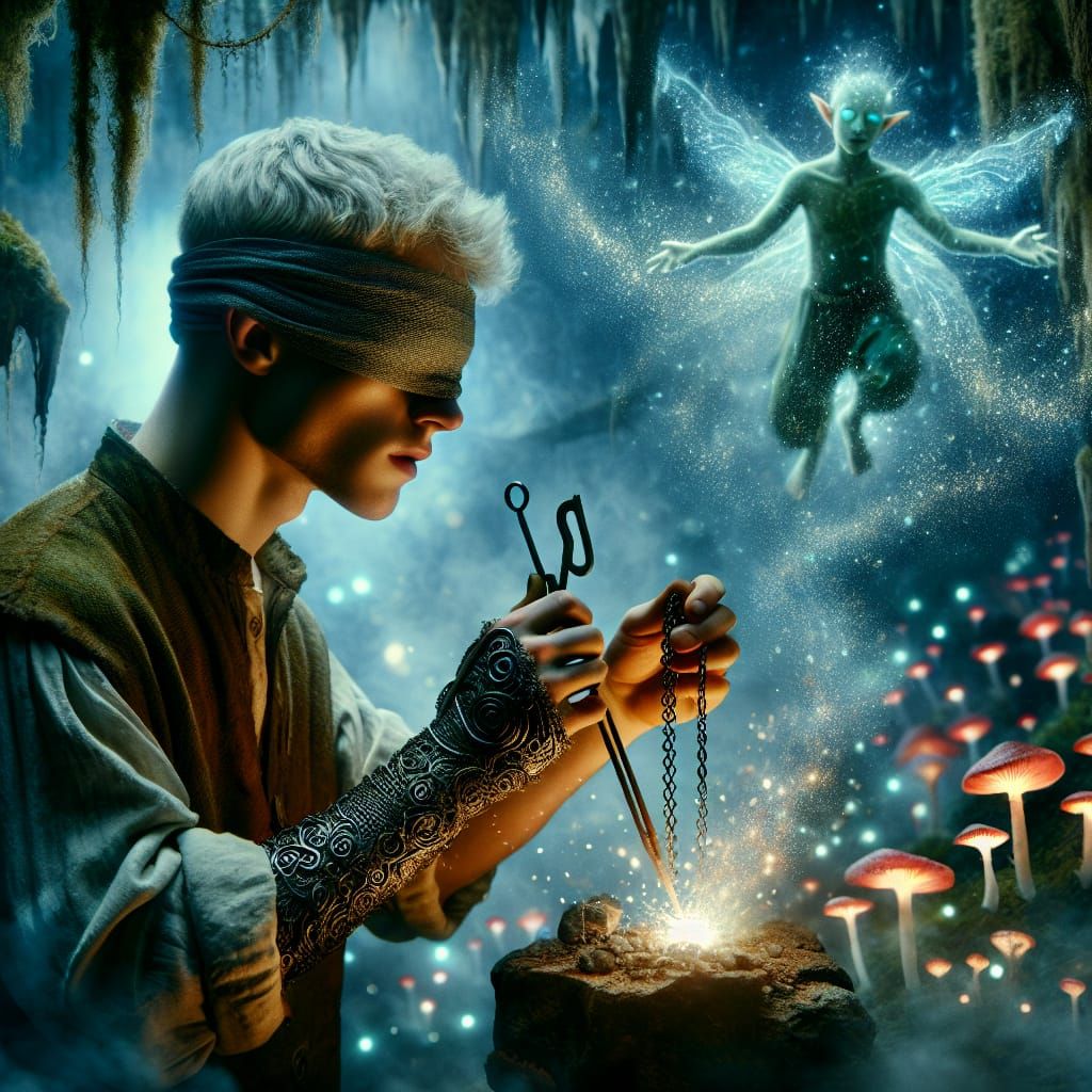 Blind Blacksmith Crafts Chain for Water Sprite in Ethereal C...