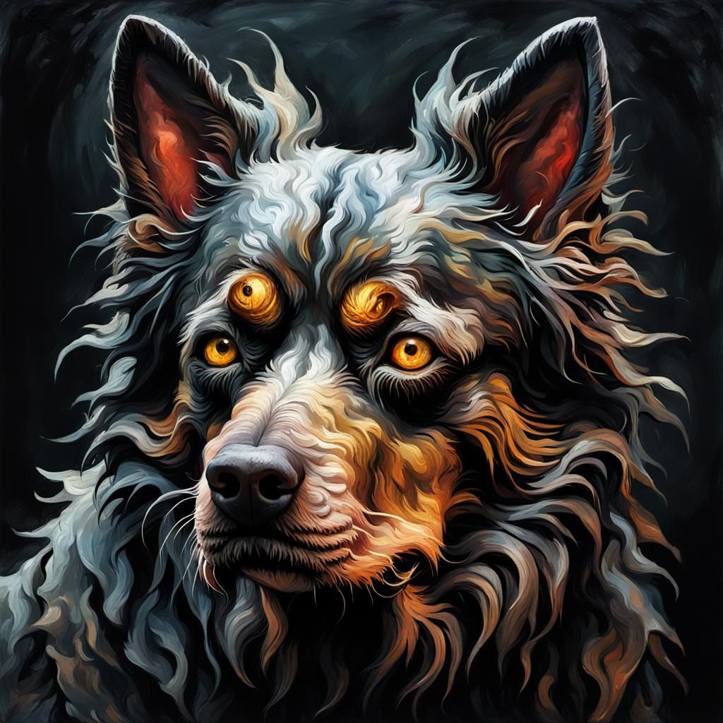 Grotesque Dog: A Gothic Impressionist Horror Masterpiece
