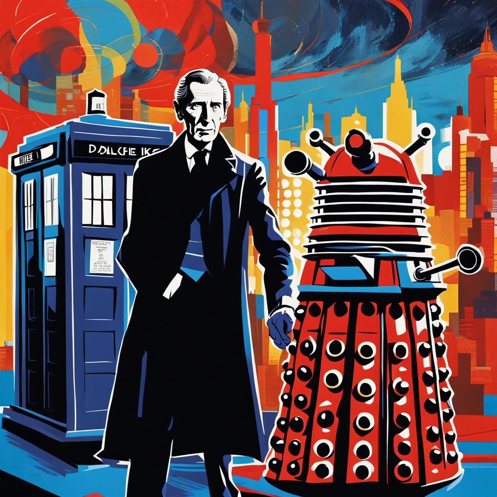 Peter Cushing as Dr. Who in Retro Pop Art