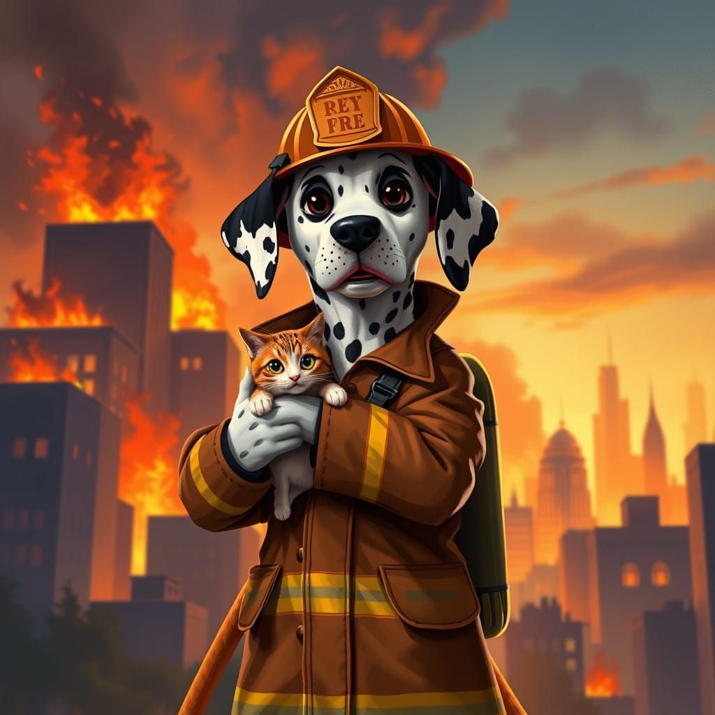 Heroic Dalmatian Firefighter Saves the Day