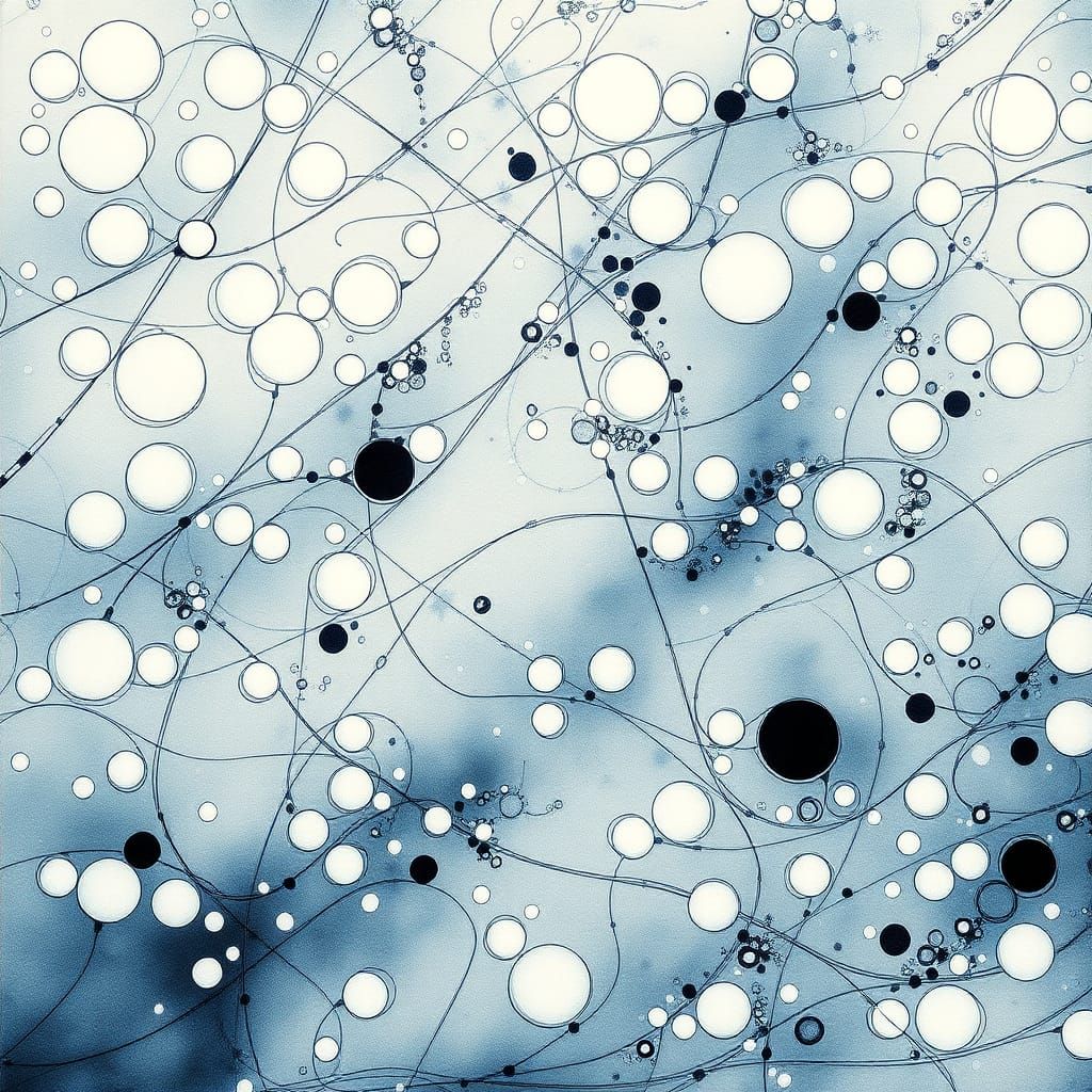 Serene Suminagashi Painting in Dreamy Style