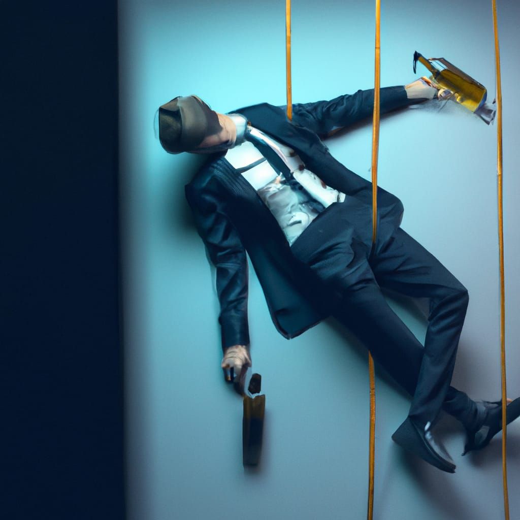 Dystopian Horror: Suited Man in Dark Fantasy