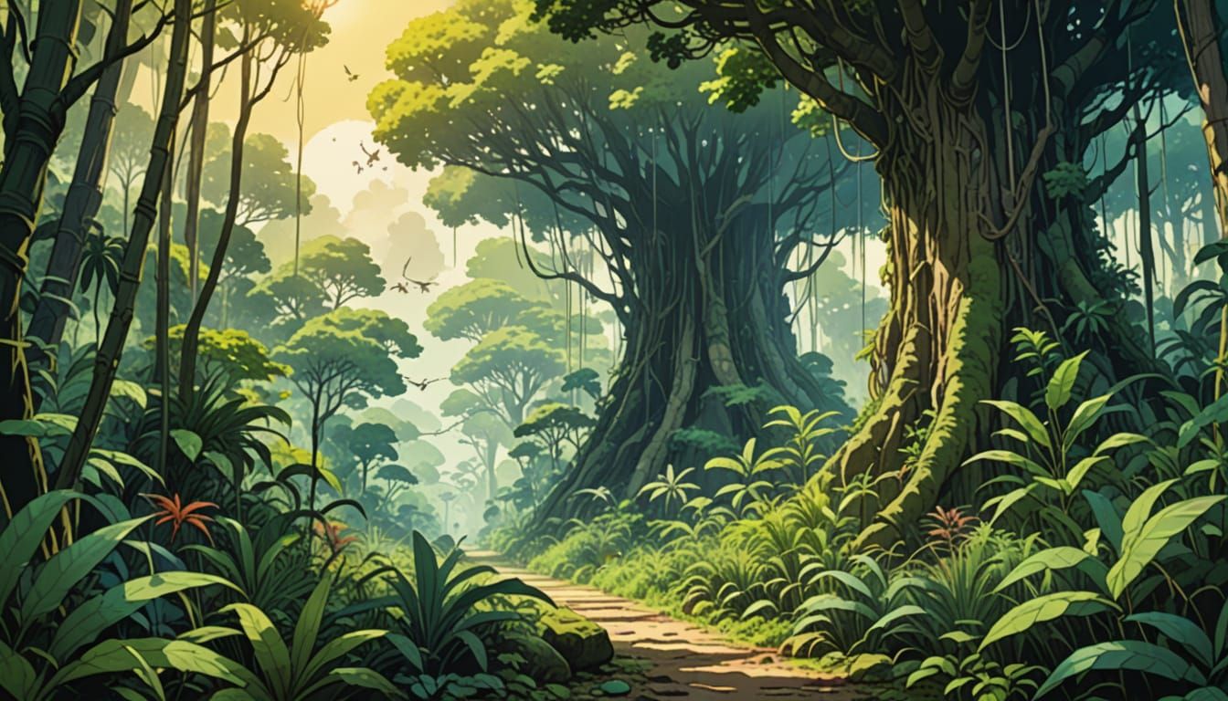 Giant Insects Roam a Toxic Jungle in Anime Style