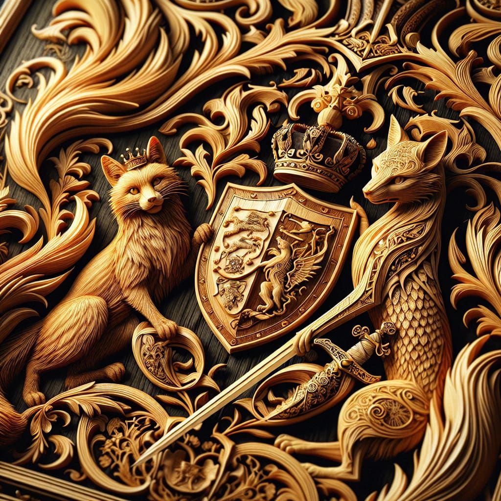 Fantasy Heraldry: Fox and Cat Coat of Arms