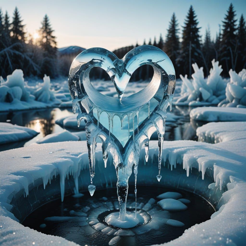 Frozen Fountain: A Surreal Arctic Dreamscape